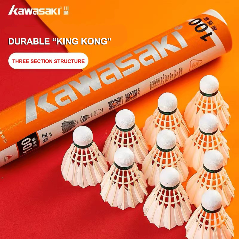 Badminton Nylon Shuttlecock - Kawasaki King Kong 100/500 Feather Shuttle
