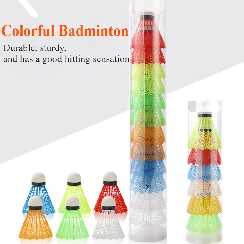 Badminton Nylon Shuttlecock - 12 stuks kleurrijke plastic badmintonshuttles, duurzame