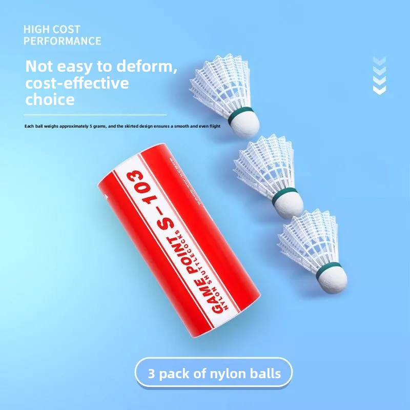 Badminton Nylon Shuttlecock - 1 tube 3 stks Kumpoo Badminton