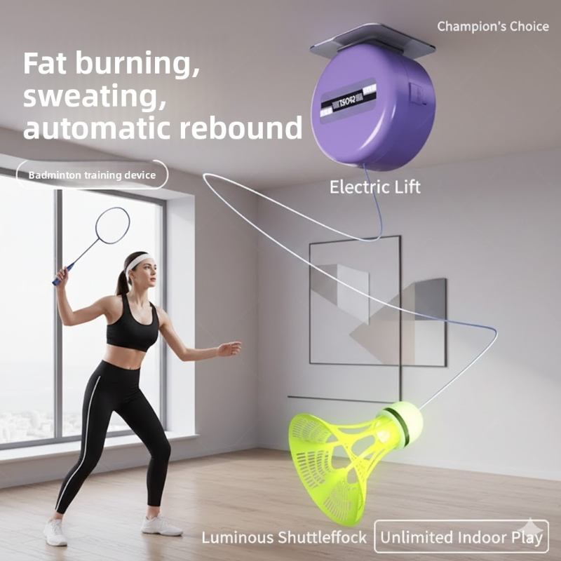 Badminton Raket - Badminton trainingsapparaat voor enkelspel, automatische rebound,